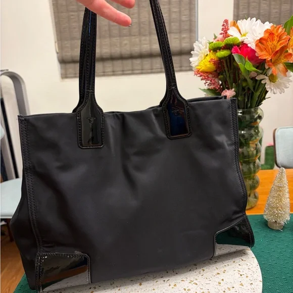 Tory Burch Ella Black Nylon Tote - Picture 3 of 9